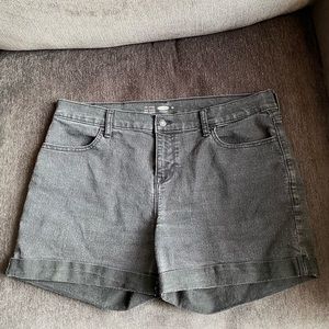 Black denim shorts